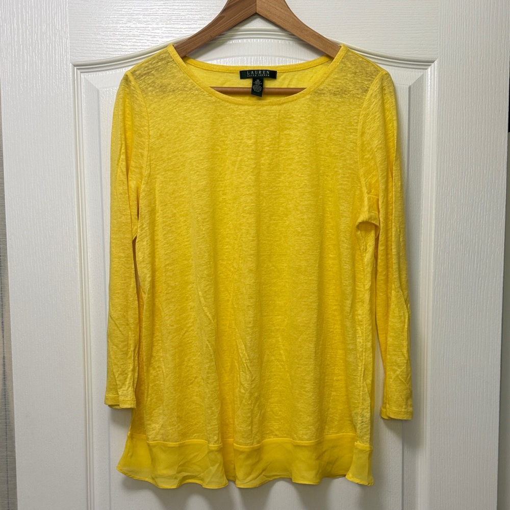 Lauren Ralph Lauren Vibrant Yellow Long Sleeve Top